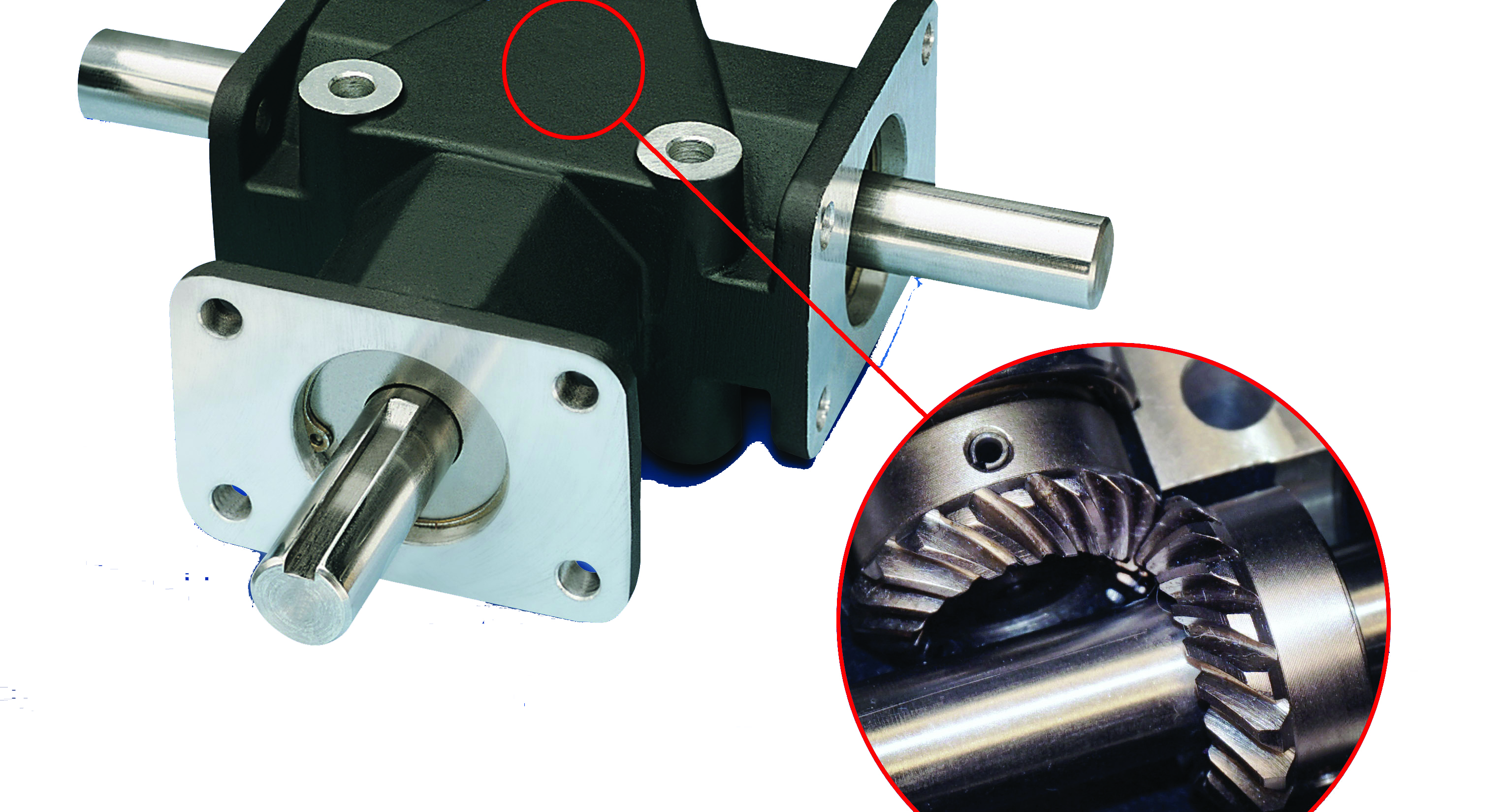 Zero-Max Crown right-angle drives include Class 10 spiral bevel